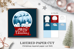 Layered papercut Christmas card / cut files SVG Product Image 1