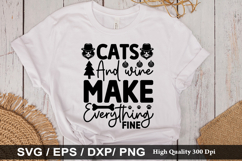 Christmas Cat SVG Design - Christmas T-shirt Design Product Image 3