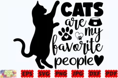 Cats Are My Favorite People SVG | Cat SVG | Cat Mom SVG |PNG Product Image 1