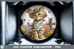 GorgeousCats Bandana Summer Car Coaster design.