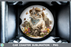 GorgeousCats Bandana Summer Car Coaster design.
