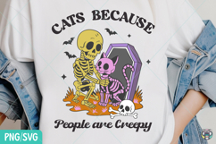 Retro Halloween Cat PNG SVG, Funny Spooky Season Clipart Product Image 1