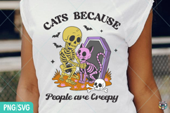 Retro Halloween Cat PNG SVG, Funny Spooky Season Clipart Product Image 2