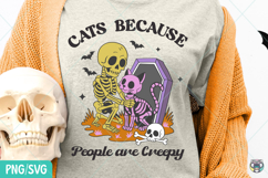 Retro Halloween Cat PNG SVG, Funny Spooky Season Clipart Product Image 4