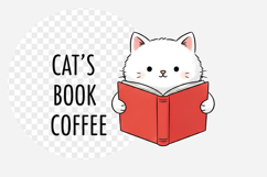 Cats book coffee png Product Image 1