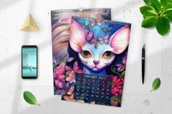 Calendar 2023 Printable | Fantastic Cats Calendar Product Image 2
