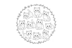 Cute Kitten Embroidery Pattern PDF, Round Hoop Hand Embroide Product Image 2