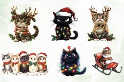 Cats Christmas Sublimation Clipart Product Image 5