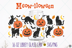 Halloween Cats &amp; Pumpkins Libbey Glass Can Wrap Png Product Image 1