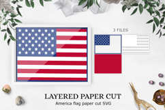 Paper Cutting Light Box America flag / America flag SVG Product Image 1