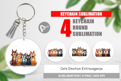 Cats Emotion Keychain Product Image 1