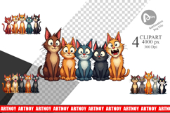 Cats Emotion Clipart Product Image 1