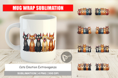 Cats Emotion Mug Wrap Product Image 1
