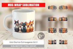 Cats Emotion Mug Wrap Product Image 1