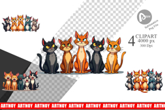 Cats Emotion Clipart Product Image 1