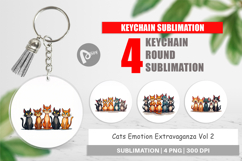 Cats Emotion Keychain Product Image 1