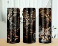 Fantasy Cats | Digital Tumbler Wrap | Instant Download Product Image 2