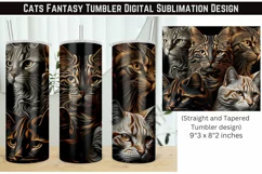 Fantasy Cats | Digital Tumbler Wrap | Instant Download Product Image 1