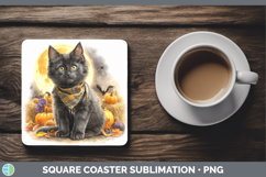 GorgeousCats Halloween Bandana Square Coaster design.