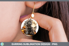 GorgeousCats Halloween Bandana Round Earrings design.