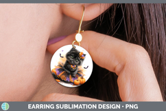GorgeousCats Halloween Round Earrings design.