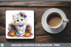 GorgeousCats Halloween Square Coaster design.