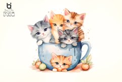 cats in cups watercolor sublimation Bundle Product Image 10