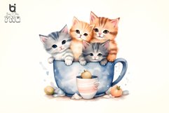 cats in cups watercolor sublimation Bundle Product Image 3
