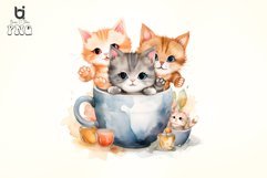 cats in cups watercolor sublimation Bundle Product Image 4