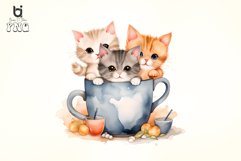 cats in cups watercolor sublimation Bundle Product Image 5