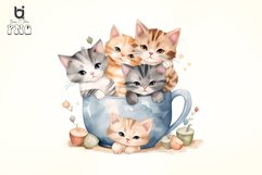 cats in cups watercolor sublimation Bundle Product Image 7