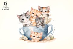 cats in cups watercolor sublimation Bundle Product Image 9