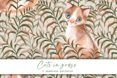 Cats in grass | 2 seamless patterns Product Image 1