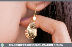 GorgeousCats Knit Hat Teardrop Earrings design.