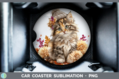 GorgeousCats Knit Hat Car Coaster design.