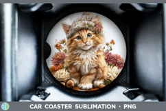 GorgeousCats Knit Hat Car Coaster design.