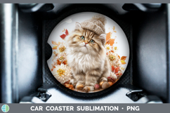 GorgeousCats Knit Hat Car Coaster design.