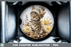 GorgeousCats Knit Hat Car Coaster design.