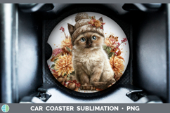 GorgeousCats Knit Hat Car Coaster design.