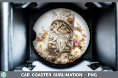 GorgeousCats Knit Hat Car Coaster design.