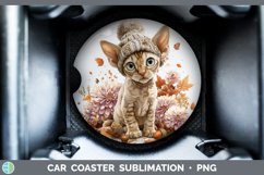 GorgeousCats Knit Hat Car Coaster design.