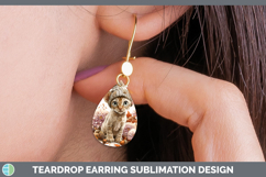 GorgeousCats Knit Hat Teardrop Earrings design.