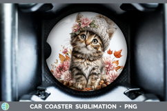 GorgeousCats Knit Hat Car Coaster design.