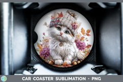 GorgeousCats Knit Hat Car Coaster design.