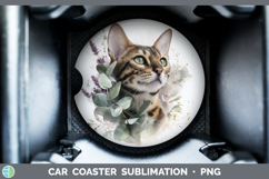 GorgeousCats Lavender and Eucalyptus Car Coaster design.