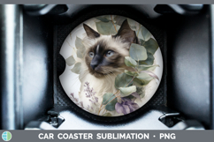 GorgeousCats Lavender and Eucalyptus Car Coaster design.