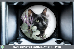 GorgeousCats Lavender and Eucalyptus Car Coaster design.