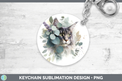 GorgeousCats Lavender and Eucalyptus Keychain design.