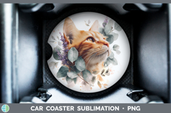 GorgeousCats Lavender and Eucalyptus Car Coaster design.
