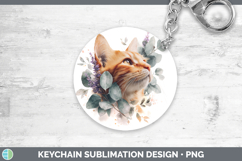 GorgeousCats Lavender and Eucalyptus Keychain design.